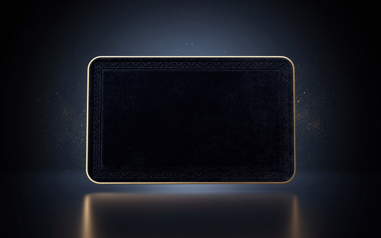 Illustrative gold-foil dinner voucher card